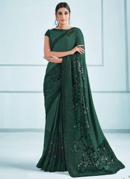 Dark Green Colour NORITA 42100 ELURA Mahotsav New Designer Party Wear Lycra Saree Collection 42108